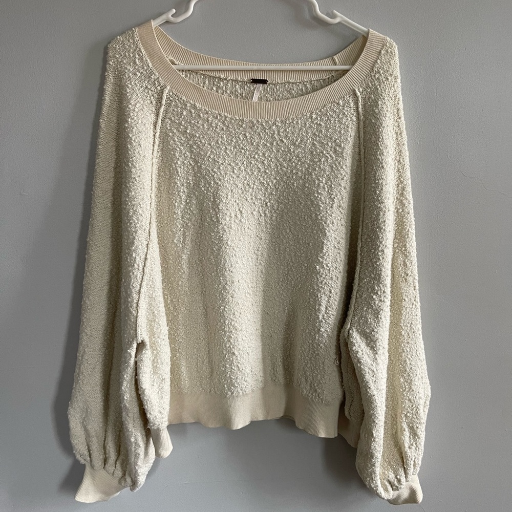 Free people oversized sweater- ivory - medium